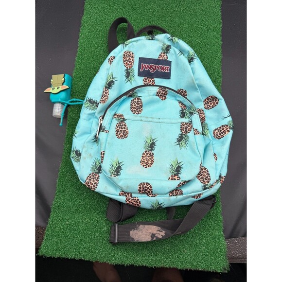 Jansport Half Pint Mini Backpack Blue Pineapple Print - Picture 1 of 9